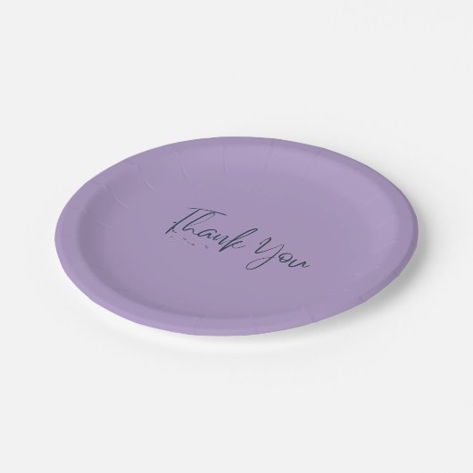 Simple light purple family picnic paper plates  papieren bordje (Gekanteld)