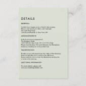 Simple Light Sage Green Wedding Details  Informatiekaartje (Voorkant)