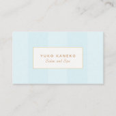 Simple Light Turquoise Blue Striped Elegant Visitekaartje (Voorkant)