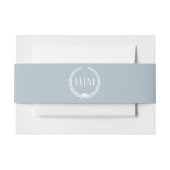 Simple Light Winter Gray Blue Monogram Uitnodigingen Wikkel (Voorkant Voorbeeld)