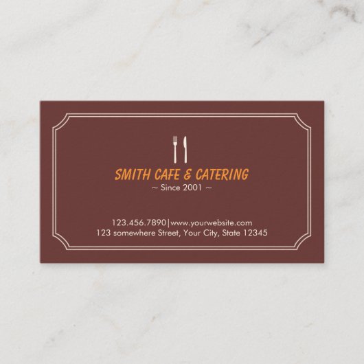 Simple Lijst Cafe & Catering Visitekaartje (Voorkant)