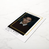 Simple Lijst Modern Afstudeerder Gold Photo Afstud Folie Uitnodiging (Gedraaid)