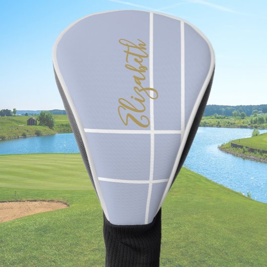 Simple lilac purple minimalist custom name ladies  golfheadcover