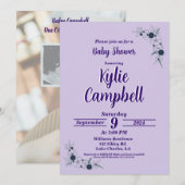 Simple Line Art Boho Baby shower Invitation Kaart (Voorkant / Achterkant)