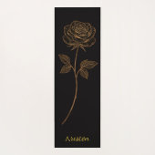 Simple Line Art Rose Custom Name Yogamat (Achterkant)