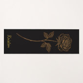 Simple Line Art Rose Custom Name Yogamat (Voorkant (horizontaal))