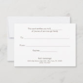 Simple Linen (afbeelding) Cadeaubon (Achterkant)