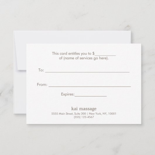 Simple Linen (afbeelding) Cadeaubon (Achterkant)