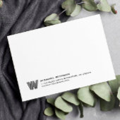 Simple Lines Monogram Initial Name Classic Black Notitiekaartje