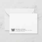 Simple Lines Monogram Initial Name Classic Black Notitiekaartje (Voorkant)