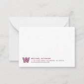 Simple Lines Monogram Initial Name Classic WINE Notitiekaartje (Voorkant)