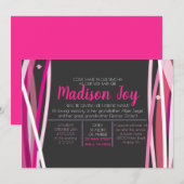 SIMPLE LINES Uitnodiging voor Joodse Baby-naamgevi (Voorkant / Achterkant)