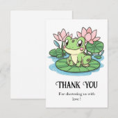 Simple Little Frog Baby shower Bedankkaart (Voorkant / Achterkant)