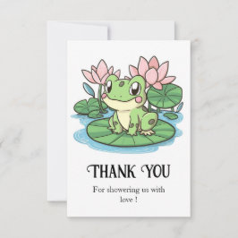 Simple Little Frog Baby shower Bedankkaart