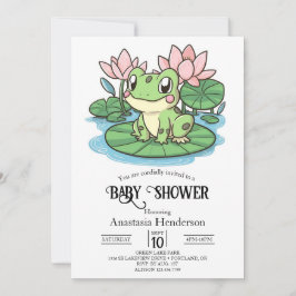 Simple Little Frog Baby shower Kaart