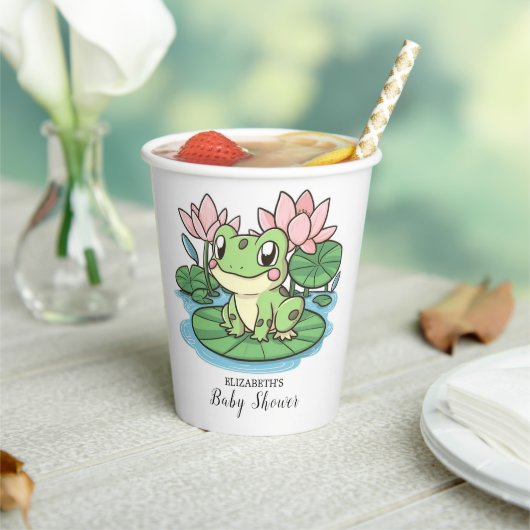 Simple Little Frog Baby shower Papieren Bekers (Insitu)