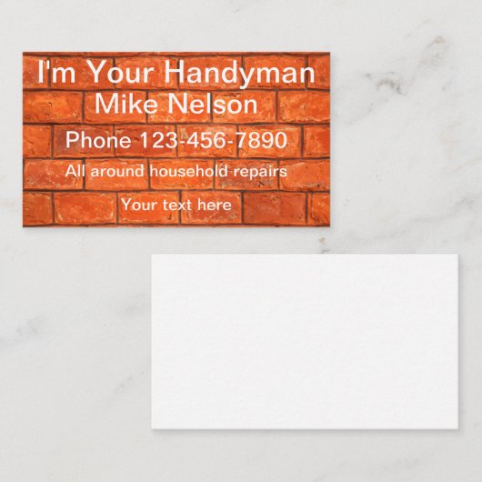 SImple Local Handyman Visitekaartje (Voorkant / Achterkant)