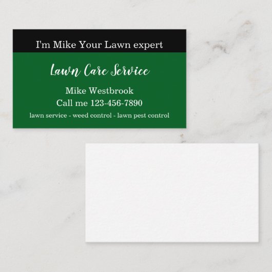 Simple Local Lawn Care Service Visitekaartje (Voorkant / Achterkant)