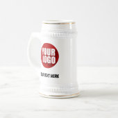 Simple Logo and Text Business Beer Stein Custom Bierpul (Voorkant links)