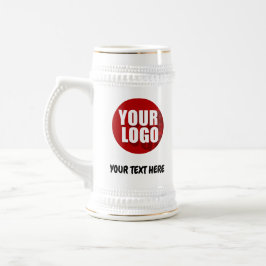 Simple Logo and Text Business Beer Stein Custom Bierpul