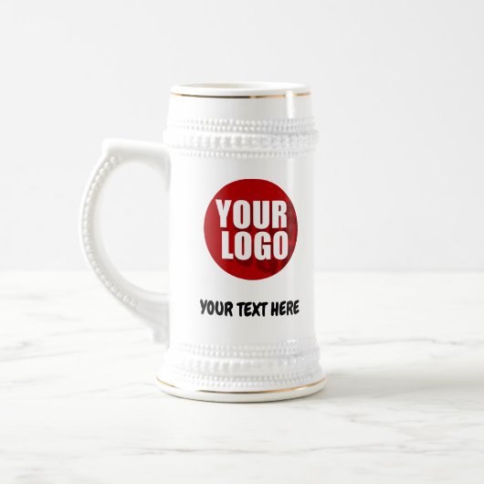 Simple Logo and Text Business Beer Stein Custom Bierpul (Links)