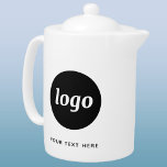 Simple Logo and Text Business Branding Promotional Theepot<br><div class="desc">Simple logo and custom text for your business. Replace the logo and text with your own to customize. Use them yourself, in your restaurant, bar, cafe or business, give them to your employees and staff, sell them to customers and clients or give them away as promotional material to inspire customer...</div>