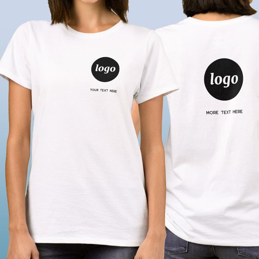 Simple Logo and Text Business Crest and Back T-shirt
