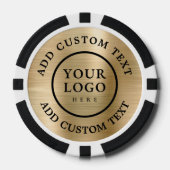 Simple Logo and Text Business Gold Promotional Poker Chips (Voorkant)