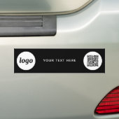 Simple Logo and Text Business QR Code Promotional Bumpersticker (Op auto)