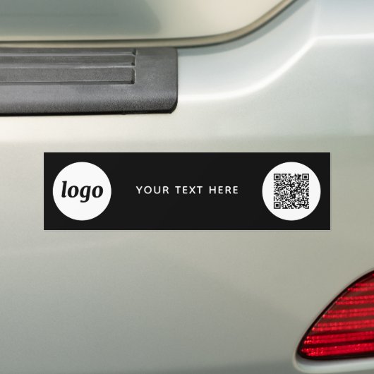 Simple Logo and Text Business QR Code Promotional Bumpersticker (Op auto)