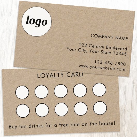 Simple Logo and Text Customer Loyalty Card Visitekaartje