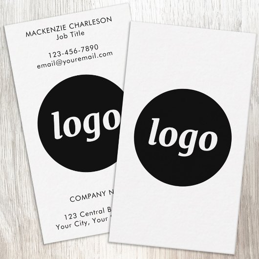 Simple Logo and Text Vertical Visitekaartje