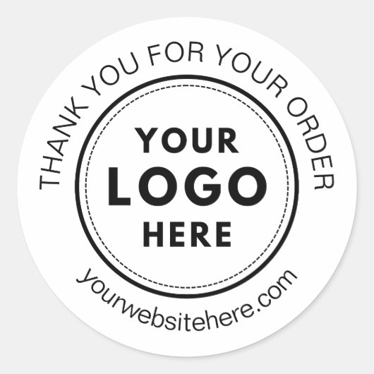 Simple Logo Bedankt voor uw bestelling Ronde Sticker (Voorkant)