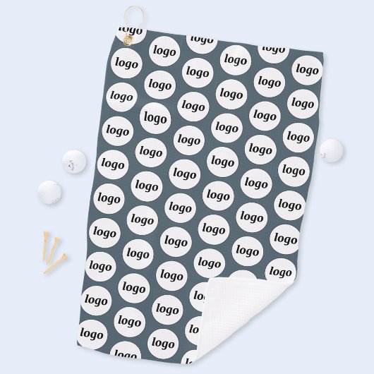 Simple Logo Pattern Business Charcoal Gray Golfhanddoek