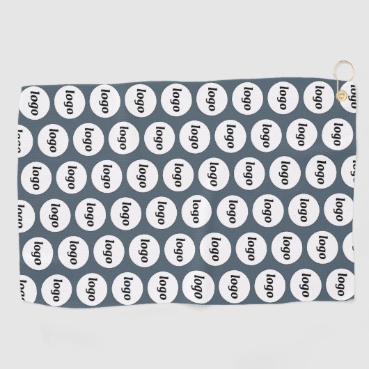 Simple Logo Pattern Business Charcoal Gray Golfhanddoek (Horizontaal)