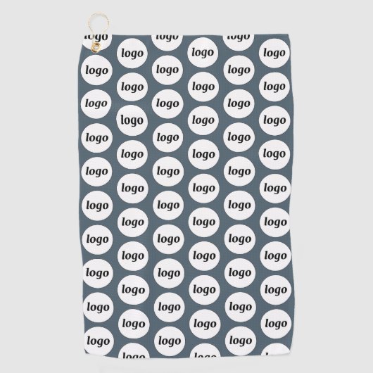 Simple Logo Pattern Business Charcoal Gray Golfhanddoek (Voorkant)