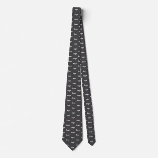 Simple Logo Pattern Dark Charcoal Gray Business Stropdas (Voorkant)