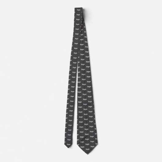 Simple Logo Pattern Dark Charcoal Gray Business Stropdas (Achterkant)