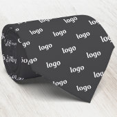 Simple Logo Pattern Dark Charcoal Gray Business Stropdas