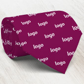 Simple Logo Pattern Dark Cherry Red Business Stropdas