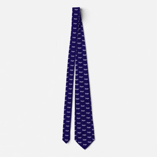 Simple Logo Pattern Navy Blue Business Stropdas (Achterkant)