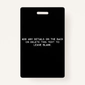 Simple Logo Photo ID Nametag Badge (Achterkant)