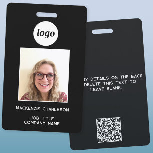 Simple Logo Photo ID QR Code Nametag Badge