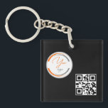 Simple Logo QR Code Business Black Sleutelhanger<br><div class="desc">Add your own logo and QR code to this striking minimalist professional design. Great for employee branding, or as a promotional product for your employees, clients and customers.</div>