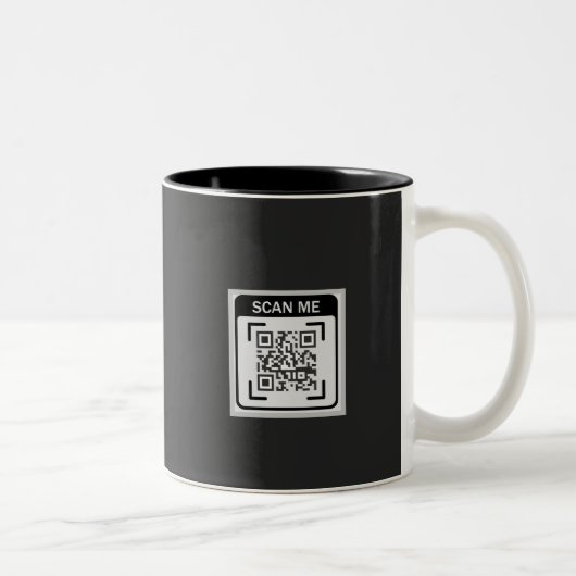 Simple Logo QR Code Business Black Tweekleurige Koffiemok (Rechts)