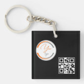 Simple Logo QR Code Business Light Yellow Sleutelhanger (voorkant)