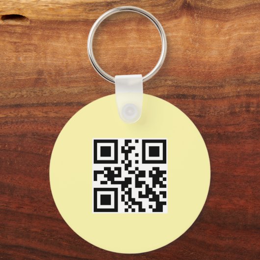 Simple Logo QR Code Business Light Yellow Sleutelhanger (Achterkant)
