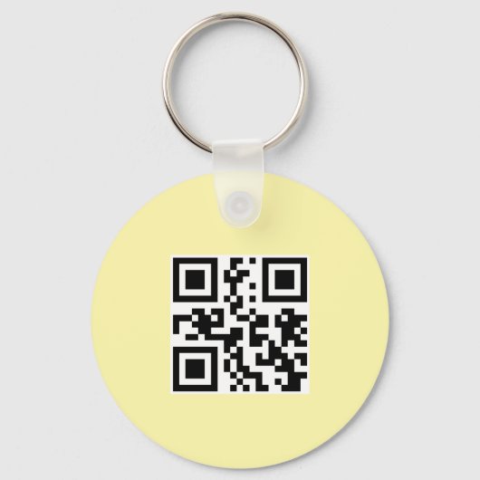 Simple Logo QR Code Business Light Yellow Sleutelhanger (Achterkant)