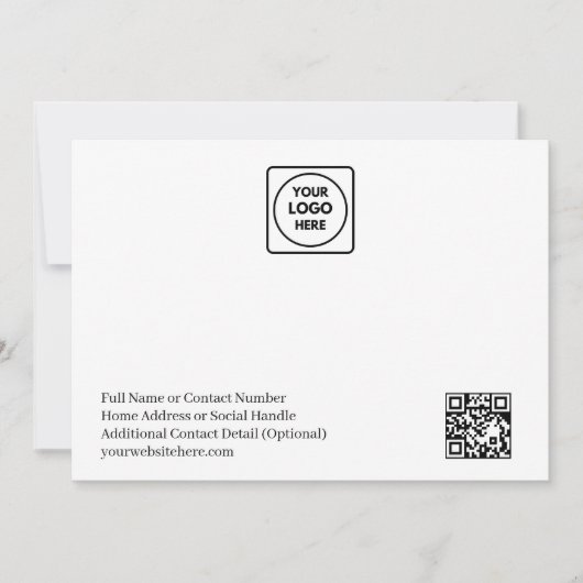 Simple Logo QR Code Business Note Card Notitiekaartje (Voorkant)