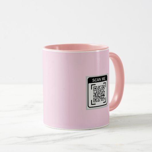 Simple Logo QR Code Business Pink Mok (Voorkant rechts)
